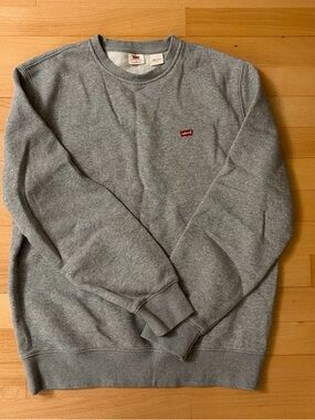 Levi's Gray Crewneck Sweatshirt with Red Logo